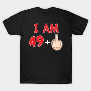 50th birthday Gift ideas Funny gift For men and women middle finger T-Shirt